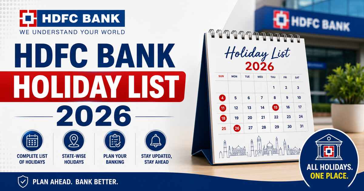 HDFC Bank Holiday List 2026